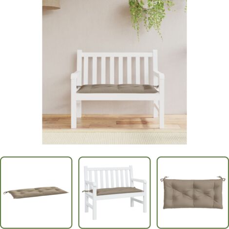 vidaXL Cuscino in tessuto Oxford -  Cuscino per Panca Tortora 110x50x7 cm in Tessuto Oxford