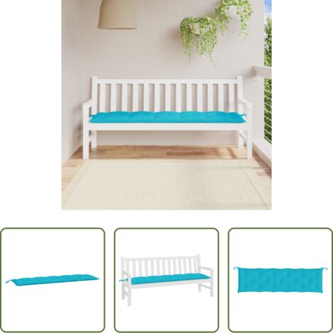 vidaXL Cuscino in tessuto Oxford -  Cuscino per Panca Turchese 180x50x7 cm in Tessuto Oxford