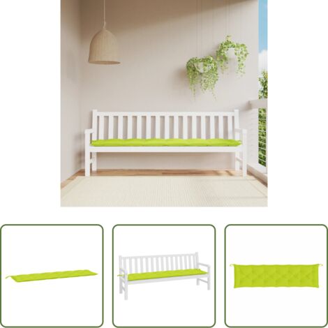 vidaXL Cuscino in tessuto Oxford -  Cuscino per Panca Verde Intenso 200x50x7 cm in Tessuto Oxford