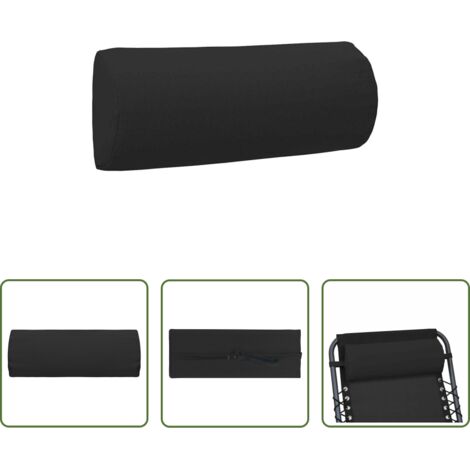 vidaXL Cuscino in textilene -  Poggiatesta per Sdraio Nero 40x7,5x15 cm in Textilene