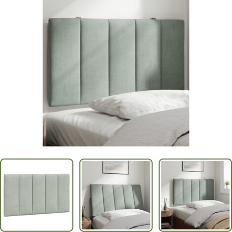 vidaXL Cuscino in velluto -  Cuscino Testiera Hanko Grigio Chiaro 80 cm in Velluto