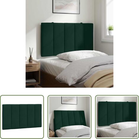 vidaXL Cuscino in velluto -  Cuscino Testiera Hanko Verde Scuro 80 cm in Velluto