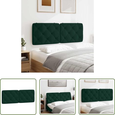 vidaXL Cuscino in velluto -  Cuscino Testiera Verde Scuro 120 cm in Velluto