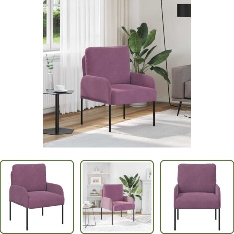 vidaXL Cuscino morbido -  Divani con cuscino 55cm Viola Legno compensato