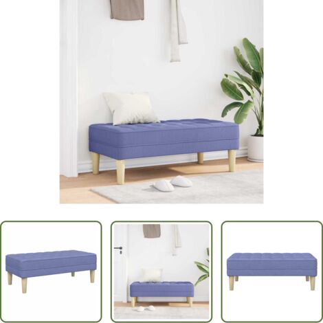 vidaXL Cuscino -  panchina con cuscino Blu jeans 113 x 57 x 39 cm Tessuto