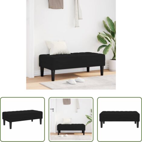 vidaXL Cuscino -  panchina con cuscino Nero 113 x 57 x 39 cm Velluto