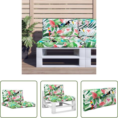 vidaXL Cuscino per esterno -  Cuscini per Pallet 2 pz Multicolori in Tessuto