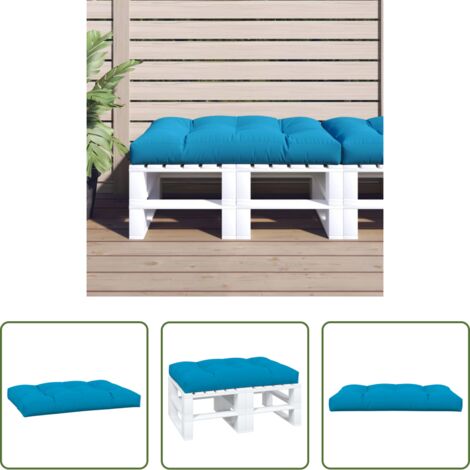 vidaXL Cuscino per esterno -  Cuscino per Pallet Blu 120x80x12 cm in Tessuto