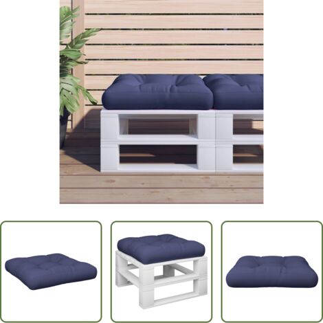 vidaXL Cuscino per esterno -  Cuscino per Pallet Blu Marino 60x60x12 cm in Tessuto