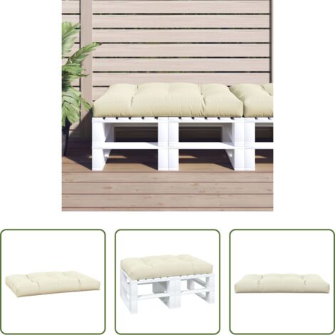 vidaXL Cuscino per esterno -  Cuscino per Pallet Crema 120x80x12 cm in Tessuto