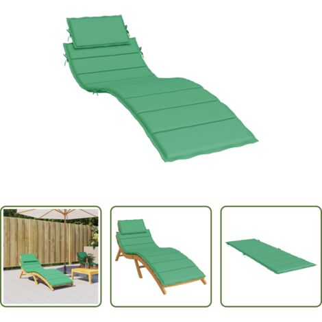 vidaXL Cuscino per lettino -  Cuscino per Lettino Verde 186x58x4 cm in Tessuto Oxford