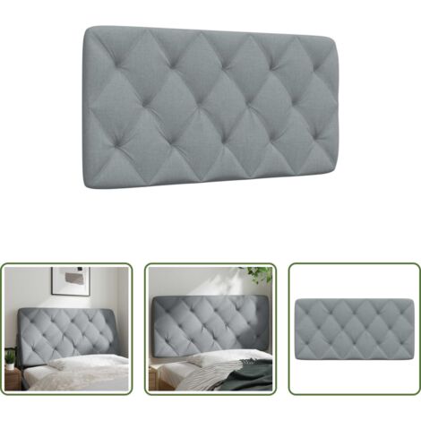 vidaXL Cuscino per letto -  Cuscino Testiera Grigio Chiaro 100 cm in Tessuto