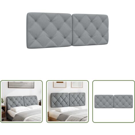 vidaXL Cuscino per letto -  Cuscino Testiera Grigio Chiaro 120 cm in Tessuto