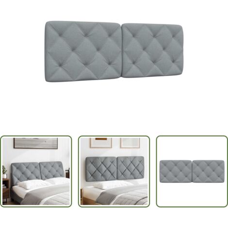 vidaXL Cuscino per letto -  Cuscino Testiera Grigio Chiaro 140 cm in Tessuto