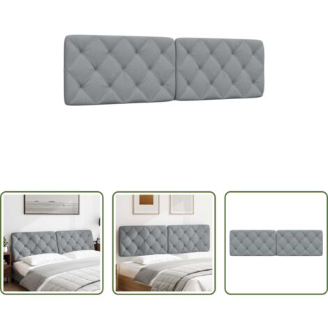 vidaXL Cuscino per letto -  Cuscino Testiera Grigio Chiaro 180 cm in Tessuto
