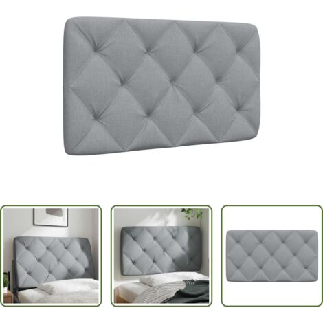 vidaXL Cuscino per letto -  Cuscino Testiera Grigio Chiaro 90 cm in Tessuto