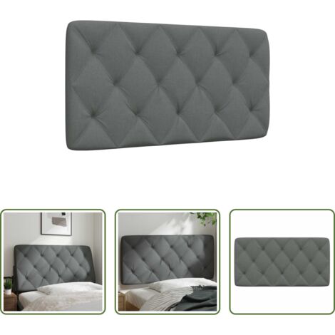 vidaXL Cuscino per letto -  Cuscino Testiera Grigio Scuro 100 cm in Tessuto