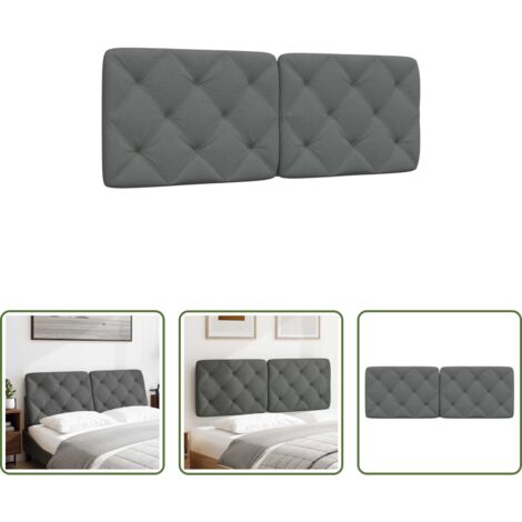 vidaXL Cuscino per letto -  Cuscino Testiera Grigio Scuro 140 cm in Tessuto