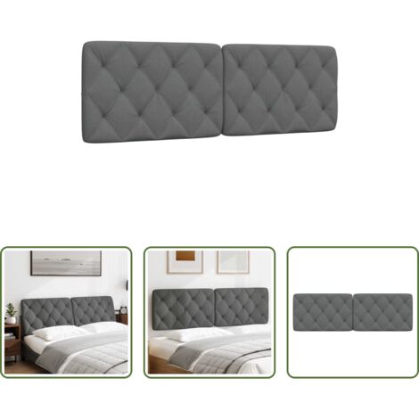 vidaXL Cuscino per letto -  Cuscino Testiera Grigio Scuro 160 cm in Tessuto