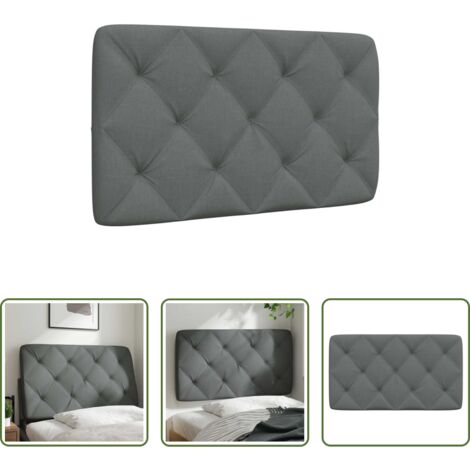 vidaXL Cuscino per letto -  Cuscino Testiera Grigio Scuro 80 cm in Tessuto