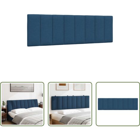 vidaXL Cuscino per letto -  Cuscino Testiera Hanko Blu 160 cm in Tessuto