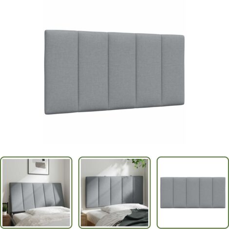 vidaXL Cuscino per letto -  Cuscino Testiera Hanko Grigio Chiaro 100 cm in Tessuto