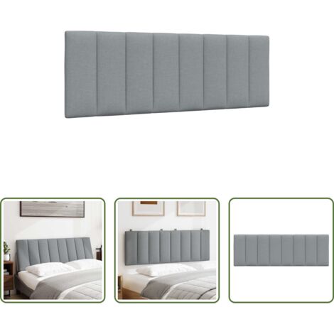 vidaXL Cuscino per letto -  Cuscino Testiera Hanko Grigio Chiaro 120 cm in Tessuto