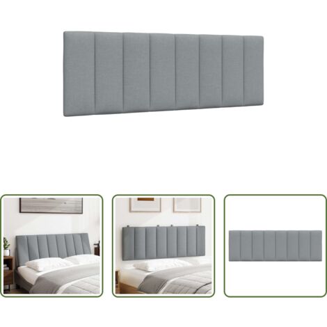 vidaXL Cuscino per letto -  Cuscino Testiera Hanko Grigio Chiaro 140 cm in Tessuto
