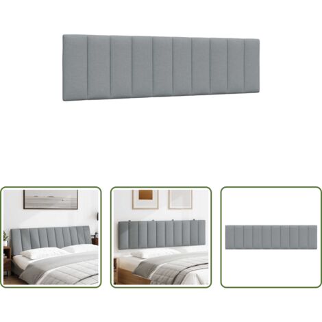 vidaXL Cuscino per letto -  Cuscino Testiera Hanko Grigio Chiaro 180 cm in Tessuto