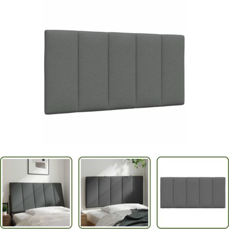 vidaXL Cuscino per letto -  Cuscino Testiera Hanko Grigio Scuro 100 cm in Tessuto