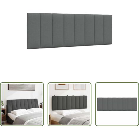 vidaXL Cuscino per letto -  Cuscino Testiera Hanko Grigio Scuro 140 cm in Tessuto