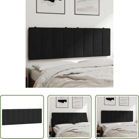 vidaXL Cuscino per letto -  Cuscino Testiera Hanko Nero 140 cm in Velluto
