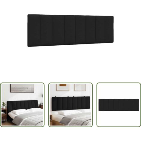 vidaXL Cuscino per letto -  Cuscino Testiera Hanko Nero 160 cm in Tessuto