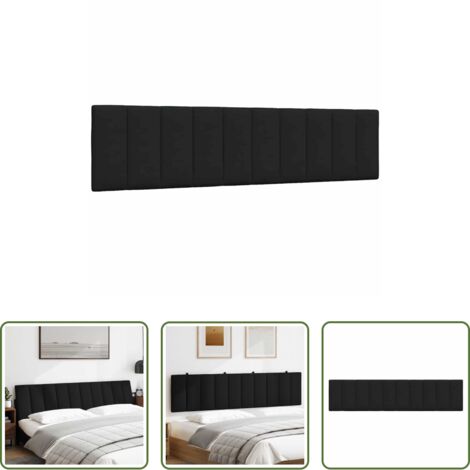 vidaXL Cuscino per letto -  Cuscino Testiera Hanko Nero 200 cm in Tessuto
