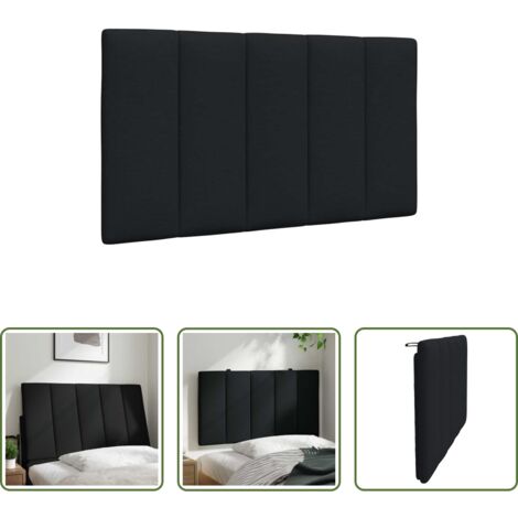 vidaXL Cuscino per letto -  Cuscino Testiera Hanko Nero 90 cm in Tessuto