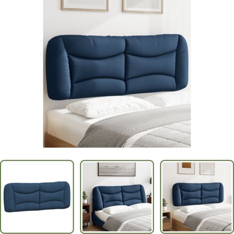 vidaXL Cuscino per letto -  Cuscino Testiera Hvar Blu 140 cm in Tessuto