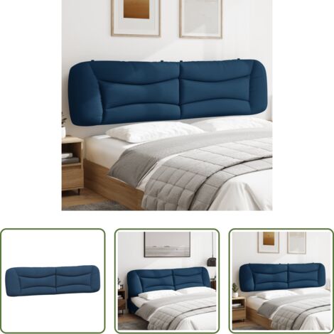 vidaXL Cuscino per letto -  Cuscino Testiera Hvar Blu 200 cm in Tessuto