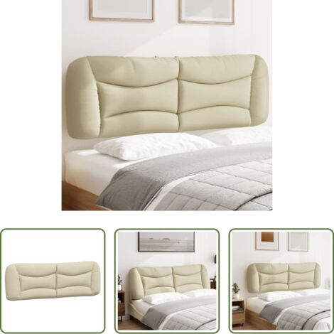 vidaXL Cuscino per letto -  Cuscino Testiera Hvar Crema 160 cm in Tessuto