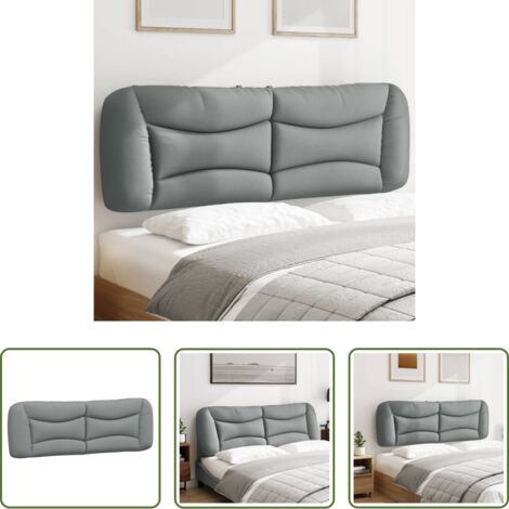 vidaXL Cuscino per letto -  Cuscino Testiera Hvar Grigio Chiaro 160 cm in Tessuto