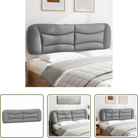 vidaXL Cuscino per letto -  Cuscino Testiera Hvar Grigio Chiaro 180 cm in Tessuto
