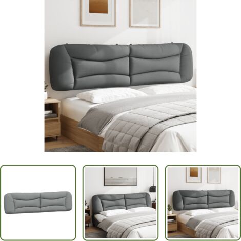 vidaXL Cuscino per letto -  Cuscino Testiera Hvar Grigio Chiaro 200 cm in Tessuto