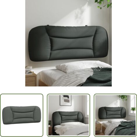 vidaXL Cuscino per letto -  Cuscino Testiera Hvar Grigio Scuro 100 cm in Tessuto