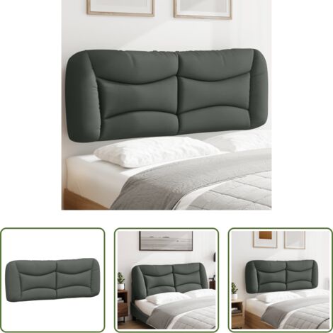 vidaXL Cuscino per letto -  Cuscino Testiera Hvar Grigio Scuro 120 cm in Tessuto