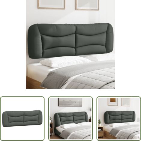 vidaXL Cuscino per letto -  Cuscino Testiera Hvar Grigio Scuro 160 cm in Tessuto