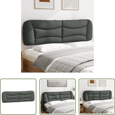 vidaXL Cuscino per letto -  Cuscino Testiera Hvar Grigio Scuro 180 cm in Tessuto