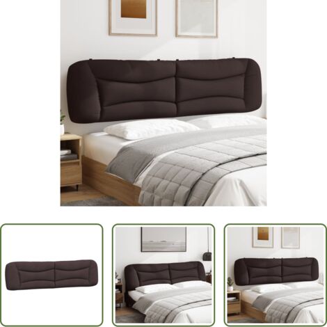 vidaXL Cuscino per letto -  Cuscino Testiera Hvar Marrone Scuro 200 cm in Tessuto