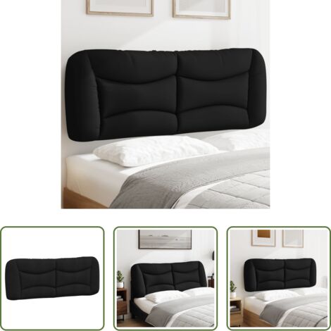 vidaXL Cuscino per letto -  Cuscino Testiera Hvar Nero 140 cm in Tessuto