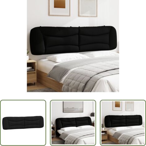 vidaXL Cuscino per letto -  Cuscino Testiera Hvar Nero 200 cm in Tessuto