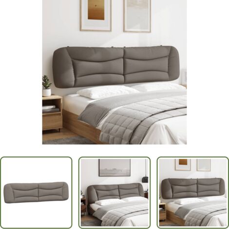 vidaXL Cuscino per letto -  Cuscino Testiera Hvar Tortora 200 cm in Tessuto