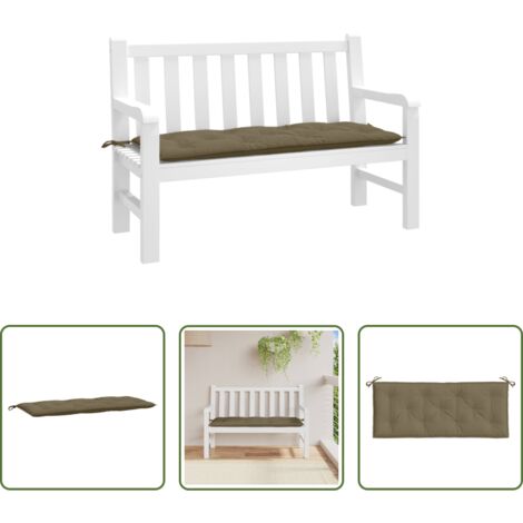 vidaXL Cuscino per panca -  Cuscino per Panca da Giardino Tortora Mélange 120x50x7cm